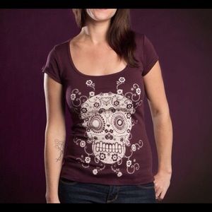 Threadless Tops - Threadless Girly Sugar Skull Tee Shirt Size XL Threadless Tops - Threadless Girly Sugar Skull Tee Shirt Size XL